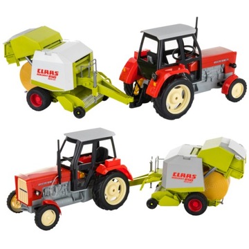 ИГРУШЕЧНЫЙ трактор Ursus C 360 с ДИСТАНЦИОННЫМ УПРАВЛЕНИЕМ и рулонный пресс-подборщик Claas