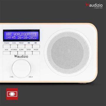 Цифровое стерео FM-радио DAB + будильник белый Audizio