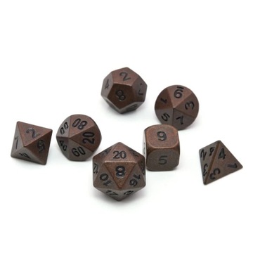 KOŚCI KAMIENNEGO GOLEMA - METALOWY ZESTAW 7 KOŚCI KOSTEK RPG