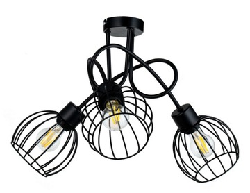 Lampa SUFITOWA żyrandol WISZĄCA LOFT drut KULA 3