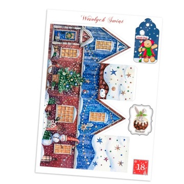 Календарь-домик, Рождественская деревня своими руками №18