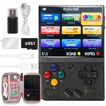ПОРТАТИВНАЯ ИГРОВАЯ КОНСОЛЬ MIYOO MINI PLUS PS1 + TF-КАРТА 128 ГБ + СУМКА
