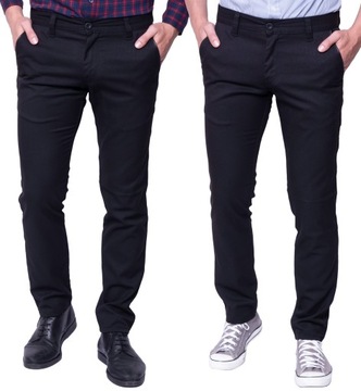 Spodnie męskie chinos czarne gładkie r 118 cm L:32