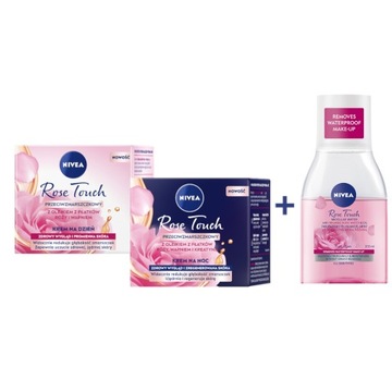 NIVEA Rose Touch Krem dzień i noc + płyn micelarny