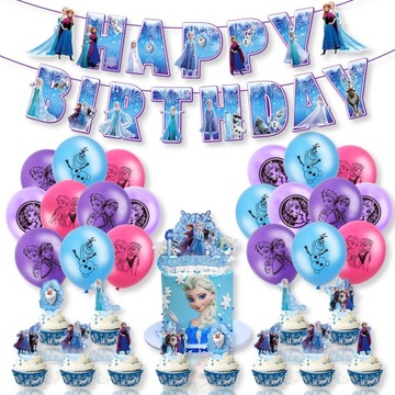 FROZEN ZESTAW BALONY URODZINY DEKORACJA