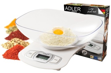 ELEKTROCZNINA WAGA KUCHENNA Z MISĄ DO 5kg ADLER