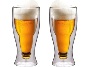 2 KUFLE SZKLANKI TERMICZNE POKALE PIWO 500ML POMYSŁ NA PREZENT URODZINY