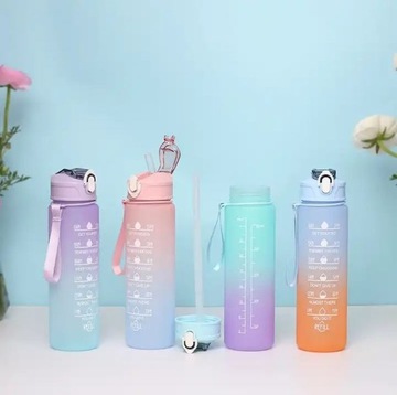 Набор из 3 бутылок MOTIVATION BOTTLE с мерным стаканчиком Мотивационная бутылка для воды