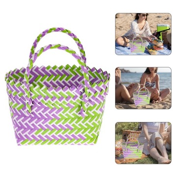 Корзина для фруктов из ПВХ, сумка для покупок из ткани LLWL