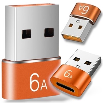ADAPTER PRZEJŚCIÓWKA KONWERTER OTG USB-A NA USB-C FAST CHARGING 6A 480 Mb/s