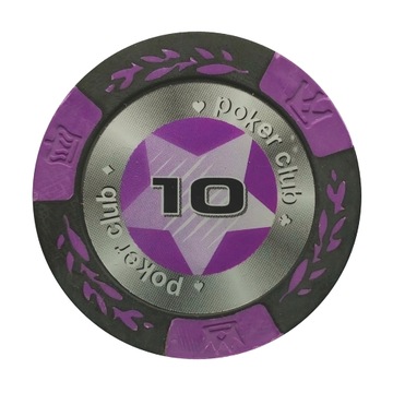 Żeton Poker Club Chip Nominał 10 Fioletowy x25