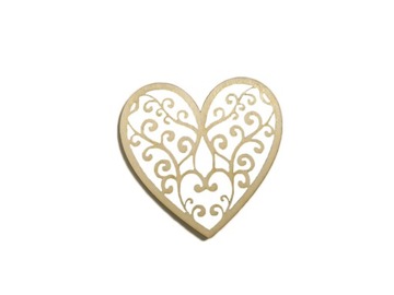 Ażurowe serce drewniane 6 cm decoupage W2