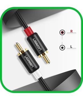 Кабель Аудиокабель JACK 3,5 мм 2x RCA Chinch STEREO 5M HQ Позолоченный