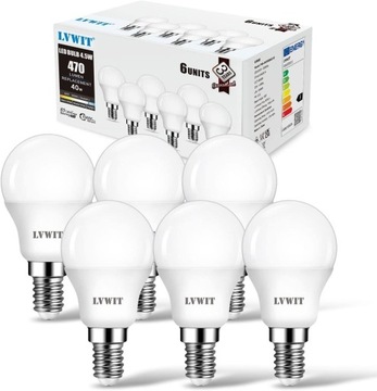 ŻARÓWKI LED E14 ZESTAW KOLOR ZIMNA BIEL 6500 K