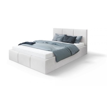 Łóżko tapicerowane FRESIA TRINITY BIAŁY 160X200 metalowy stelaż