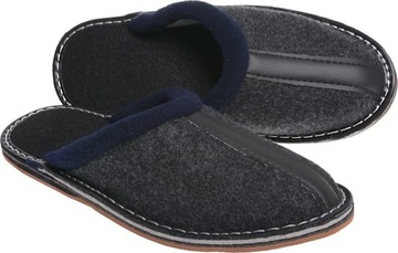 PANTOFLE MĘSKIE POLSKIE FILCOWE grafit 44