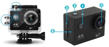 СПОРТИВНАЯ КАМЕРА ВОДОНЕПРОНИЦАЕМАЯ НА ГЛУБИНЕ ДО 30 М ПОД ВОДОЙ