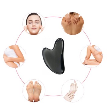 KAMIEŃ MASAŻER GUA SHA DO TWARZY PŁYTKA OBSYDIAN