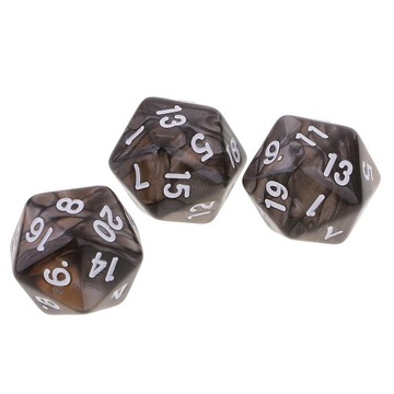 20-ścienna kostka D20 wielościenna kostka do gier planszowych DND Game Coffee Grey