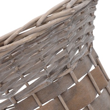 Szare wiklinowe kosze na kwiaty prezentowe delikatesowe na róże z folią