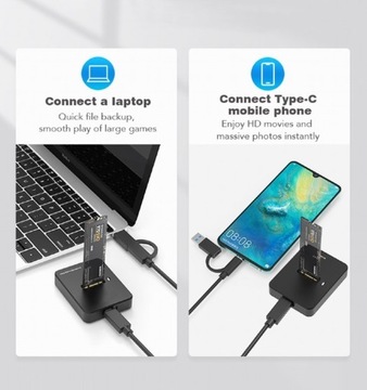 Док-станция для накопителей M.2 SATA и NVME USB-C