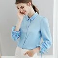Summer Women Thin Chiffon Shirt New Korean Printin