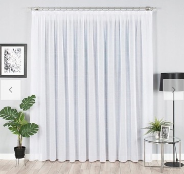 WOAL KRESZOWANY KRESZ BIAŁY FIRANA SABLE FIRANKI METRY 300CM GNIECIONY