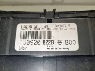 BUDÍKY PŘÍSTROJOVÁ DESKA VW GOLF IV BORA 1.9 TDI 1J0920822B 0263618182