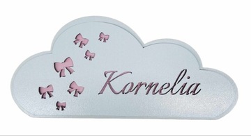 PRZYBORNIK Organizer kokardka CHMURKA z Imieniem