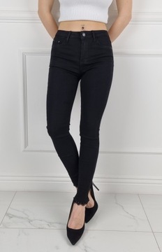 DAMSKIE SPODNIE WYSZCZUPLAJĄCE Jeans kokarda BLACK