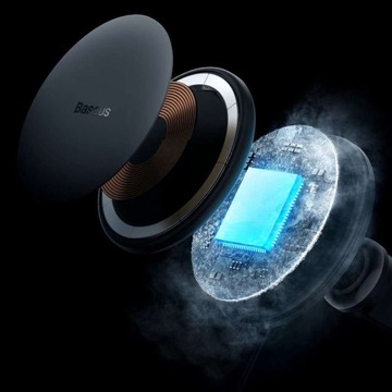 Индуктивное автомобильное зарядное устройство MagSafe 15W USB 25W Baseus CW01 - черный