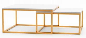 Stolik kawowy 2w1 DAKAR ława złoty loft glamour