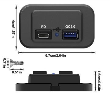 PD USB-C12v Z двойная розетка для зарядного устройства