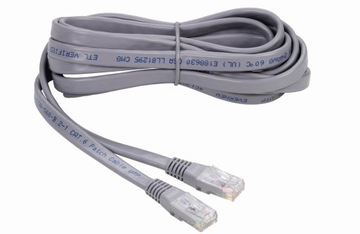 Kabel CAT6 RJ45 KROSOWANY szary PŁASKI 3m. THOMSON