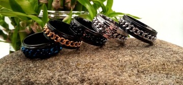 Кольцо с печаткой, обручальное кольцо, нержавеющая сталь, цепочка