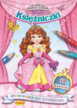 MAŁE KSIĘŻNICZKI. KOLOROWANKA Z NAKLEJKAMI.