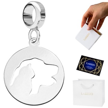 Charms SREBRO 925 podwójny motyw Pies i Kot 2w1