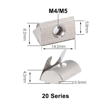 Шпоночный паз, М4 Т-образная гайка Установочная гайка V-образного паза (10 шт.)