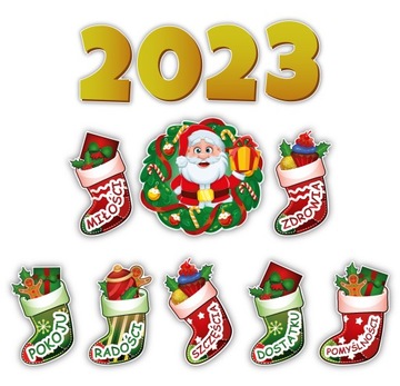 Dekoracja świąteczna NOWY ROK 2023 jednostr.