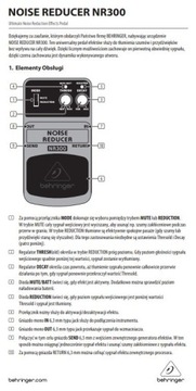 NR300 Noise Reducer Bramka szumów Efekt gitarowy Behringer + KABEL