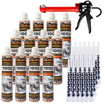 Zestaw 12x Kotwa chemiczna PESF1000 300ml + wyciskacz profesjonalny