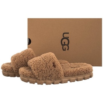 Buty Klapki Wełniane Damskie UGG Australia W Cozetta Curly Brązowe