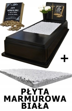 Plastikowy nagrobek pojedynczy + płyta marmurowa