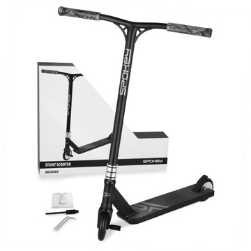 СКУТЕР SPOKEY PRO STUNT ОБСИДИАН ABEC9 ХРОМ 120 ММ PEGI