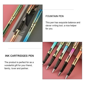 5 Pcs Pen Durable Stationery Students Practice Colorful Pens with Ink Sac