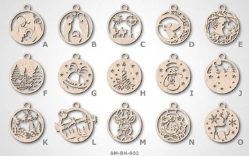 Фенечки Подвески Елочные украшения DIY Деревянный рождественский набор 12см 15шт