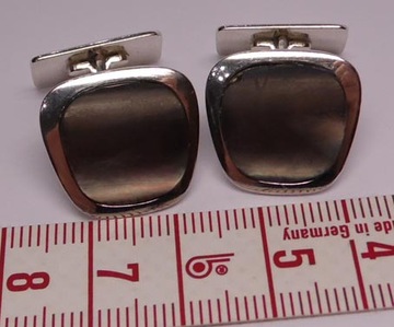 Srebrne spinki z masą perłową