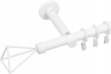 ОДИНАРНЫЙ КАРДИН 240 СМ 19 ММ МАТОВЫЙ ЧЕРНЫЙ МАТОВЫЙ БЕЛЫЙ ВЫБОР КОНЦОВ RENA