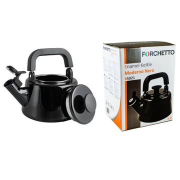 Czajnik stalowy emailiowany Moderno INDUKCJA czarny black mały