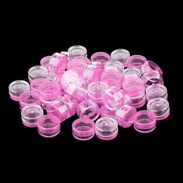 50 упаковок пластиковых баночек для румян, портативные розовые мази